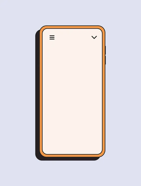 Empty Mobile Screen Cute Flat Minimalistic Style Smartphone Frame Less — Stock Vector