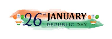 Hindistan Cumhuriyet Günü. Metin ve gerçekçi balonla Cumhuriyet Günü konsepti. Tebrik kartı, şablon metin vektör illüstrasyonlu pankart