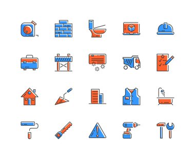 Construction thin line icon set. construction, home repair tools. Thin line web icons collection. Vector illustration