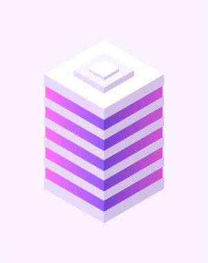 Isometric yapı. Şehir objesi. 3 boyutlu bir ev. Vektör illüstrasyon kavramı