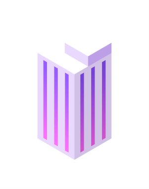 Isometric yapı. Şehir objesi. 3 boyutlu bir ev. Vektör illüstrasyon kavramı