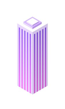 Isometric yapı. Şehir objesi. 3 boyutlu bir ev. Vektör illüstrasyon kavramı