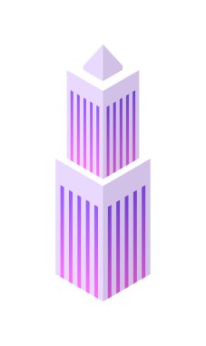 Isometric yapı. Şehir objesi. 3 boyutlu bir ev. Vektör illüstrasyon kavramı