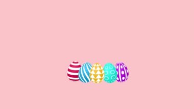 Happy easter with colorful realistic egg. Motion holidays and spring style background