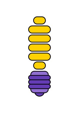 Ampul çizgisi simgesi vektörü, beyaz arkaplanda izole. Fikir işareti, çözüm, düşünme konsepti. Işıklı lamba. Elektrik, parlıyor. Grafik tasarımı için modaya uygun düz stil, web sitesi, UI. EPS