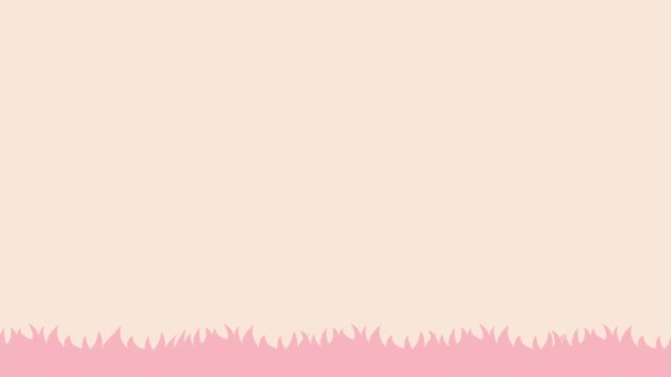 Анимация Яиц Кроликом Цветами Надписью Счастливой Пасхи Модный Пасхальный Дизайн — стоковое видео