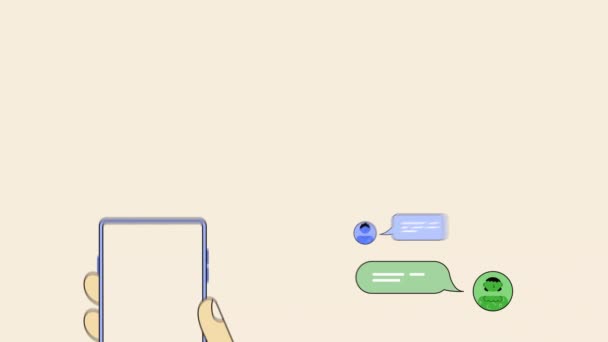 Cep Telefonuyla Ele Çevrimiçi Sohbet Kavramı Farklı Bir Avatar Sohbeti — Stok video