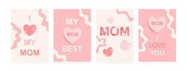 stock vector Mother's day poster set. Abstract backgrounds, patterns, mother's day cards. Cover, poster, wallpaper. Vector illustration concept.