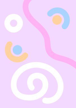 Minimalist pastel renkte çizgi şeklinde. Minimal kapak tasarımı. Renkli yarım ton eğimleri. Gelecekteki geometrik desenler. Vektör illüstrasyonu.