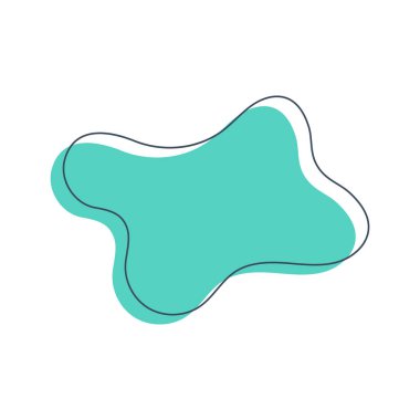 Sıvı Soyut Şekil. İzole edilmiş Düz Vektör arkaplan çizimi. Asgari kıvrımlı tasarım. Geometrik grafik elementler. Mesaj için yer. Vektör illüstrasyon kavramı