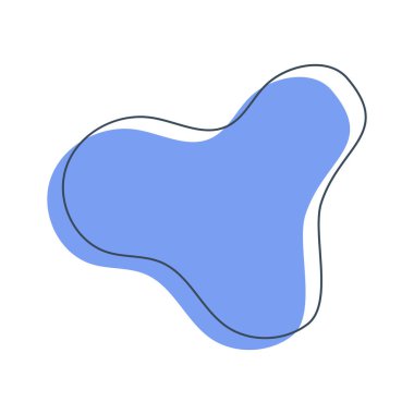 Sıvı Soyut Şekil. İzole edilmiş Düz Vektör arkaplan çizimi. Asgari kıvrımlı tasarım. Geometrik grafik elementler. Mesaj için yer. Vektör illüstrasyon kavramı