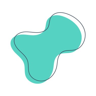 Sıvı Soyut Şekil. İzole edilmiş Düz Vektör arkaplan çizimi. Asgari kıvrımlı tasarım. Geometrik grafik elementler. Mesaj için yer. Vektör illüstrasyon kavramı