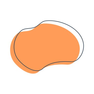 Sıvı Soyut Şekil. İzole edilmiş Düz Vektör arkaplan çizimi. Asgari kıvrımlı tasarım. Geometrik grafik elementler. Mesaj için yer. Vektör illüstrasyon kavramı