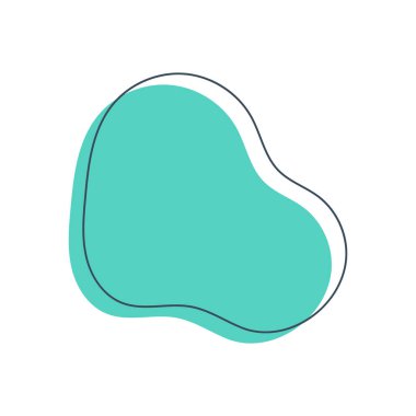 Sıvı Soyut Şekil. İzole edilmiş Düz Vektör arkaplan çizimi. Asgari kıvrımlı tasarım. Geometrik grafik elementler. Mesaj için yer. Vektör illüstrasyon kavramı