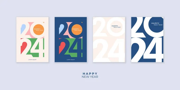 Coverdesign Von 2024 Frohes Neues Jahr Starke Typografie Bunt Und — Stockvektor