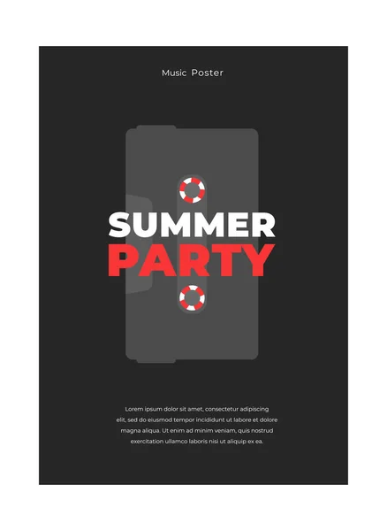 Summer Party Poste Plakat Świętowania Ilustracja Wektora — Wektor stockowy