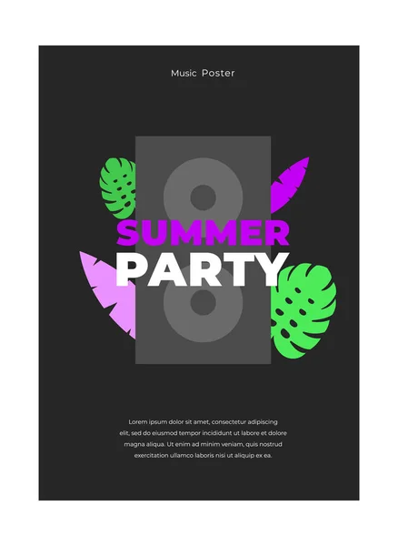 Summer Party Poste Plakat Świętowania Ilustracja Wektora — Wektor stockowy