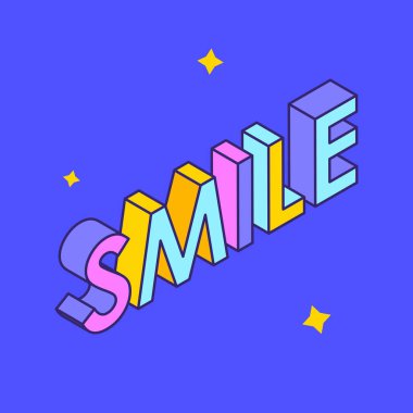 Retro renkli modaya uygun izometrik metin. 70 'lerin modası. Vektör illüstrasyon kavramı