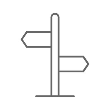 Yol işareti simgesi. Vektör illüstrasyon simgesi