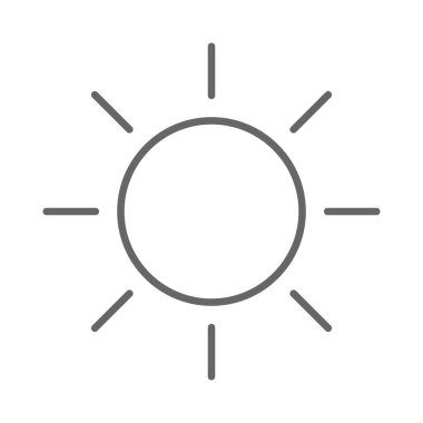 Güneş minimalist simgesi. Yaz işareti vektör illüstrasyonu