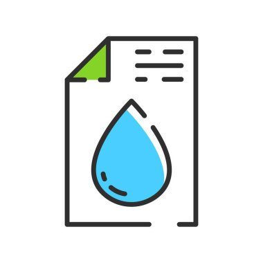 Su testi ince çizgi simgesi. Kontrol listesi. Asgari çizgi işareti.