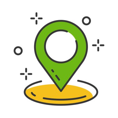 Harita iğnesi. doğrusal simge. Düzenlenebilir vuruşlu satır