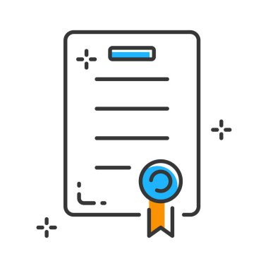 Diploma çizgisi simgesi. Okul eğitimi işareti. Vektör illüstrasyonu