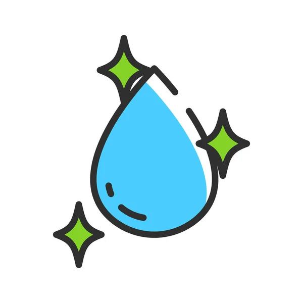 Klare Wasserlinie Wasser Icon Logo Design Vektor — Stockvektor