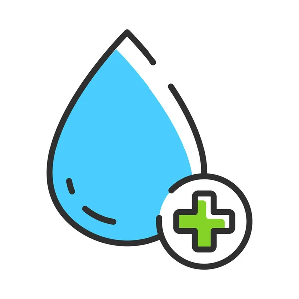 Medical Water Line Icon Clear Water Medical Sign Line Icon — Stock Vector