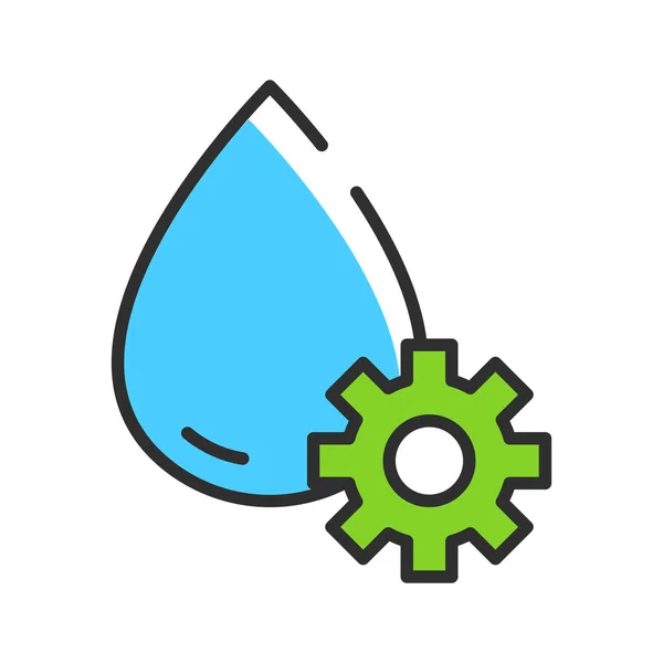技術的な水のアイコン 水資源管理 ベクターイラスト — ストックベクタ