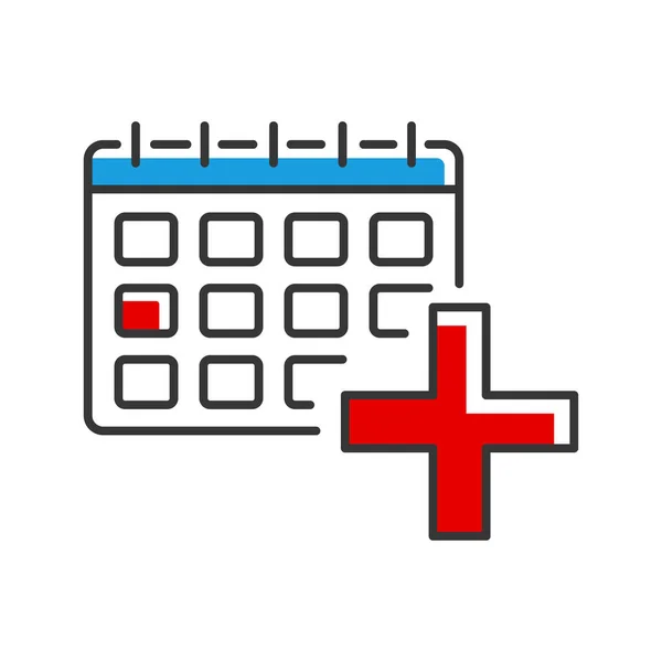 Een Icoon Van Medische Kalender Ziekenhuisteken Vectorillustratie — Stockvector