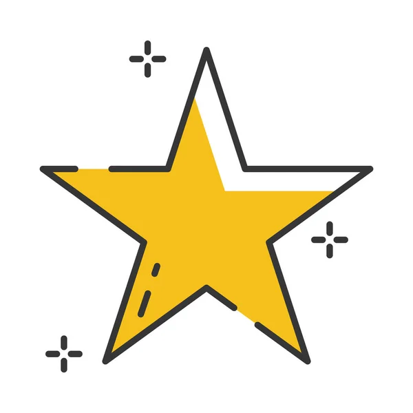 Estrela Amarela Pixel Ícone Perfeito Estrela Ícone Vetor — Vetor de Stock
