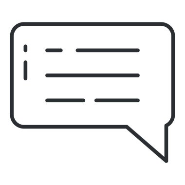 Konuşma balonu konuşma ikonu. Asgari sohbet simgesi. Boş baloncuk vektör tasarımı