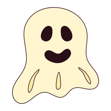 Hayalet ikonu. Çocuklar için çocuksu ürkütücü karakterler. Çizgi film vektör çizimleri