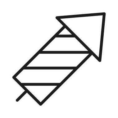 Yeni yıl havai fişek çizgisi ikonu. Tatil tabelası. Vektör illüstrasyonu