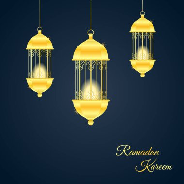 Ay ve lambalı Ramazan posterleri. Kutsal Ramazan kutlamaları için Ramazan Vektör Tasarımı ayarlandı. İllüstrasyon poster, pankart, davetiye, pankart ve tebrik kartı için kullanılabilir