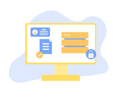 Kişisel veri güvenliği, siber veri güvenliği çevrimiçi konsept illüstrasyon, internet güvenliği. Vektör izole kavramı