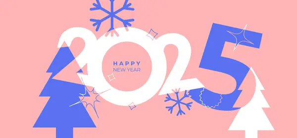 Cover Design Roku 2025 Šťastný Nový Rok Y2K Styl Rekreační Vektorová Grafika