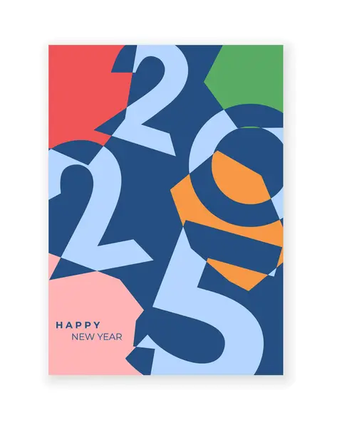 Cover Design Roku 2025 Šťastný Nový Rok Silná Typografie Barevné Royalty Free Stock Ilustrace
