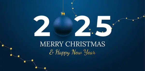 Šťastný Nový Rok 2025 Modrém Pozadí Ilustrace Pro Slavnostní Novoroční Royalty Free Stock Vektory