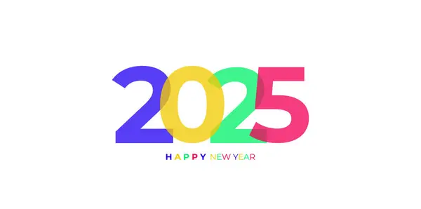 Šťastný Nový Rok 2025 Modrém Pozadí Ilustrace Pro Slavnostní Novoroční Stock Ilustrace
