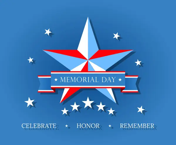 Veselé Pozadí Memorial Day Národní Americká Sváteční Ilustrace Americká Vlajka Stock Ilustrace