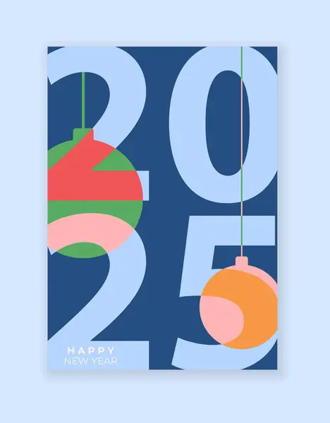 Cover Design Roku 2025 Šťastný Nový Rok Silná Typografie Barevné Stock Vektory