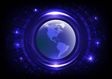 Teknoloji ağının vektör illüstrasyonu.Bağlantı hattı. Küresel ağ.