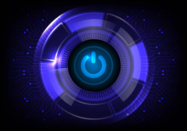 Διανυσματική Απεικόνιση Του Κύκλου Της Τεχνολογίας Αφηρημένο Φόντο Power Κουμπί — Διανυσματικό Αρχείο