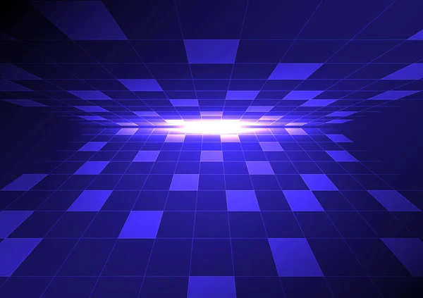 Vector Futuristische Horizon Achtergrond Met Blauw Licht — Stockvector