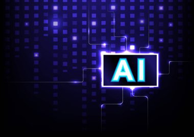 Teknoloji iletişiminin vektör illüstrasyonu fütürist siber uzay arkaplanı.