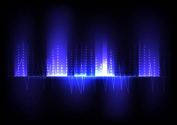 사운드 웨이브 미래의 디지털 일러스트 — 스톡 벡터
