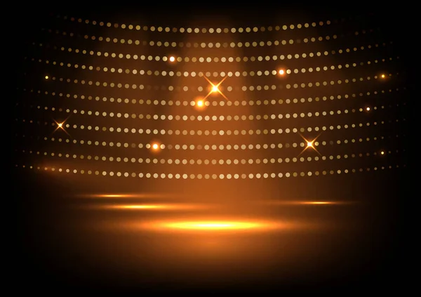 Zlatá Světla Paprsky Scény Pozadí Glitter Zlatá Diskotéka Světla Pozadí — Stockový vektor