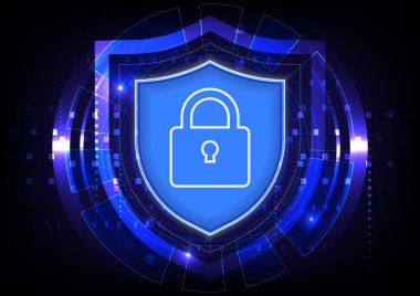 Teknoloji siber güvenlik soyut arka planının vektör çizimi. Teknoloji arka planı..